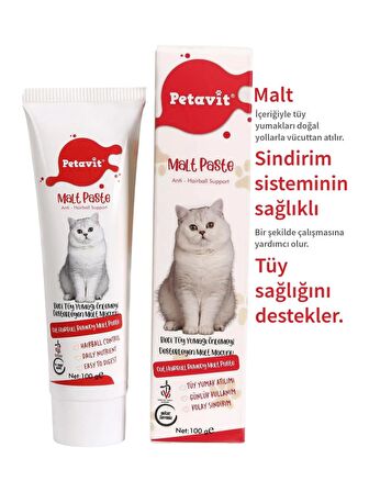 Kedi Malt Macun 100 gr (TÜY YUMAĞI ÖNLEYEN MALT PASTE HAİRBALL)