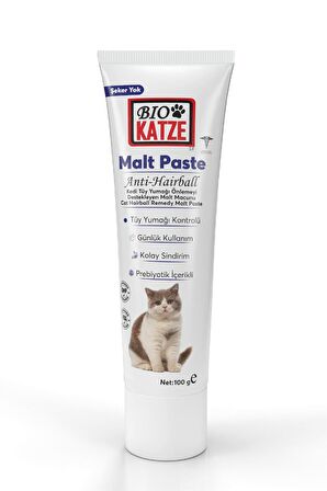 Biokatze Malt Paste Kedi Tüy Yumağı Önlemeyi Destekleyen Malt Macunu 100gr