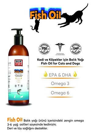 Biokatze Fish Oil Kedi ve Köpekler Için Balık Yağı 200ML