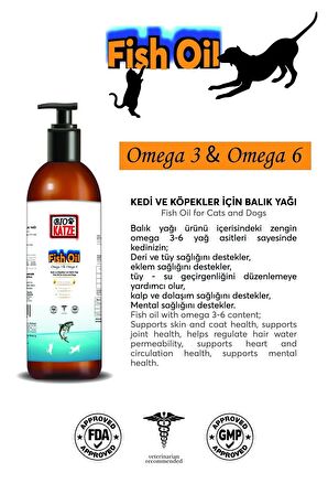 Biokatze Fish Oil Kedi ve Köpekler Için Balık Yağı 200ML