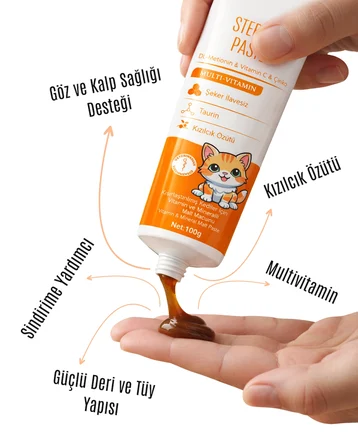 Tüy Dökülme Engelleyici Sterile Paste 100 gr - Taurin ve Multivitaminli Kedi Malt Macunu