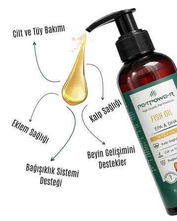 Kedi Köpek Balık Yağı Fish Oil 200 ml – Omega 3 & 6 (EPA DHA) Cilt ve Tüy Bakımı