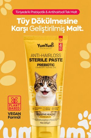 Yumyum İlk Prebiyotik İçerikli Tüy Dökülme Engelleyici Tüy Yumağı Ve Kusma Önleyici Multivitamin Ked