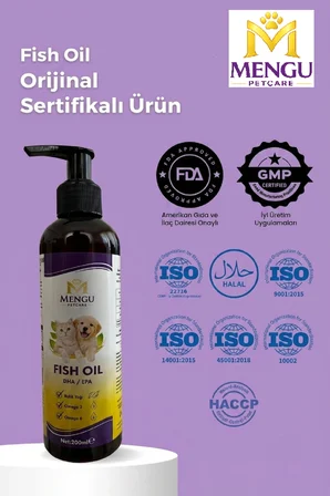 Fish Oil - Kedi ve Köpekler İçin Balık Yağı Omega 3-6 Epa Dha Norveç Somon Yağı Bağışıklık Desteği