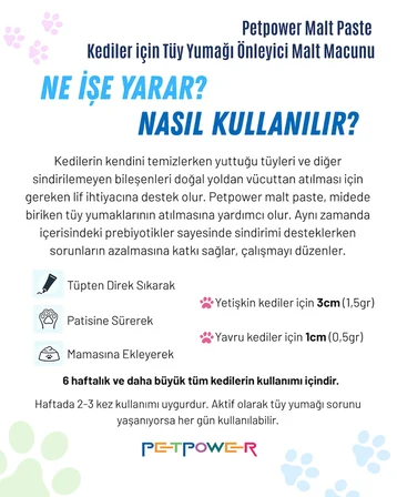 Tüy Yumağı Önleyici Kedi Maltı 100 gr - Anti Hairball, Kusma Önleyici, Sindirimi Düzenleyici Malt Macunu
