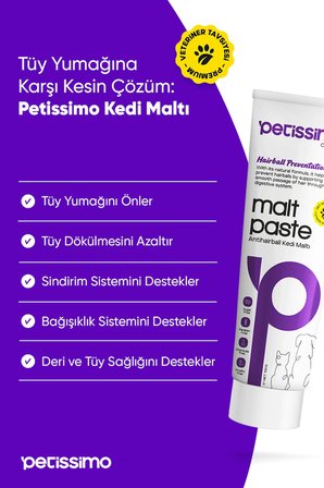 Petissimo Care 2'li Kedi Maltı Seti - Tüy Yumağı Önleyici Kedi Maltı ve Multivitamin Malt
