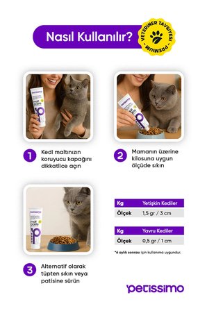 Petissimo Care 2'li Kedi Maltı Seti - Tüy Yumağı Önleyici Kedi Maltı ve Multivitamin Malt