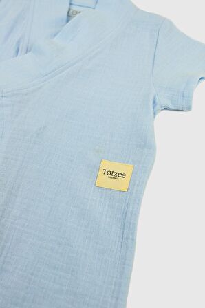 Uzun Kimono Tulum Bebek Mavisi