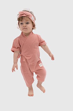 Uzun Kimono Tulum Mercan Rengi