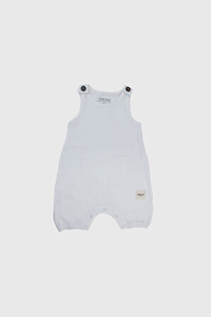 Müslin Kanguru Cepli Salopet Ekru