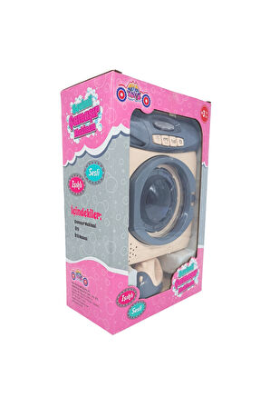 Aya Toys Işıklı Sesli Dönen Kazanlı Çamaşır Makinesi ve Ütü Seti 40302 | 3+ Yaş Eğlenceli Küçük Ev Eşyası