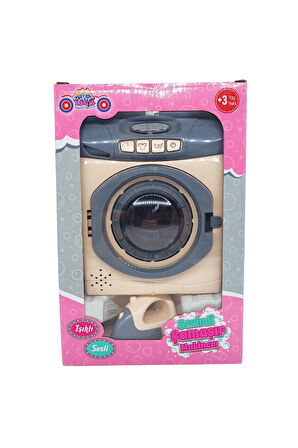 Aya Toys Işıklı Sesli Dönen Kazanlı Çamaşır Makinesi ve Ütü Seti 40302 | 3+ Yaş Eğlenceli Küçük Ev Eşyası