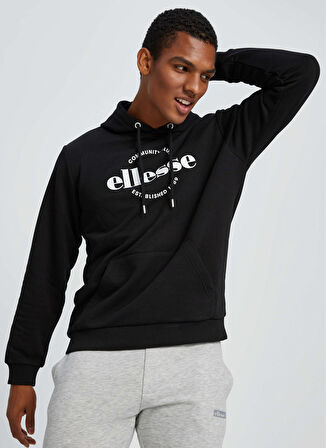 Ellesse Siyah Erkek Kapüşonlu Sweatshirt EM050-BK