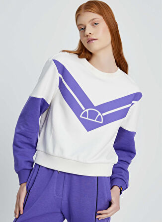 Ellesse Mor Kadın Bisiklet Yaka Sweatshirt EF026-PR