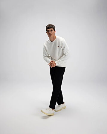 Ellesse EM579-OF Erkek Sıfır Yaka Beyaz Sweat