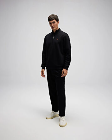 Ellesse EM580-BK Erkek Yarım Fermuarlı Siyah Sweat