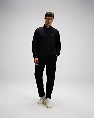 Ellesse EM580-BK Erkek Yarım Fermuarlı Siyah Sweat