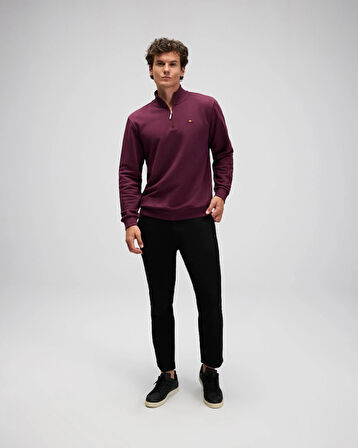 Ellesse EM580-BRD Erkek Yarım Fermuarlı Bordo Sweat