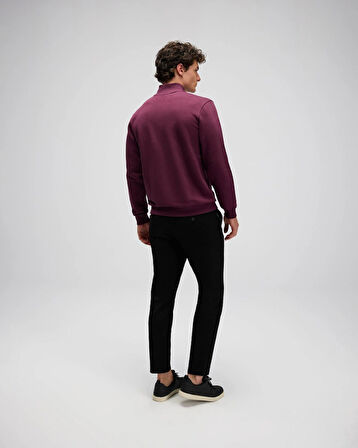 Ellesse EM580-BRD Erkek Yarım Fermuarlı Bordo Sweat