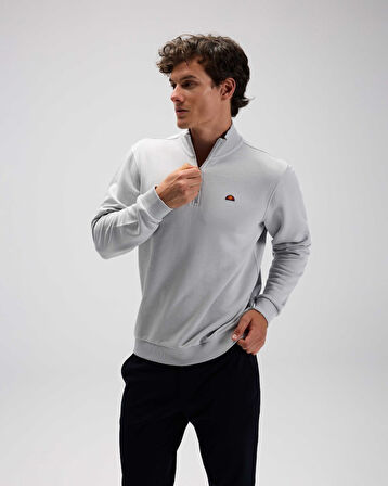 Ellesse EM580-GI Erkek Yarım Fermuarlı Gri Sweat