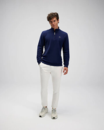 Ellesse EM603-NV Erkek Yarım Fermuarlı Lacivert Sweat