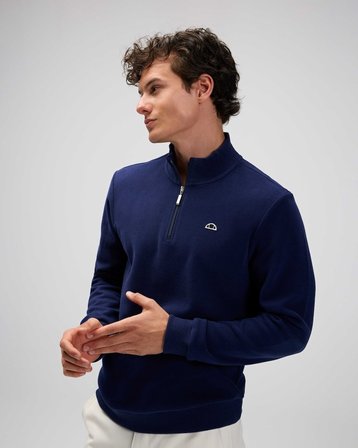 Ellesse EM603-NV Erkek Yarım Fermuarlı Lacivert Sweat