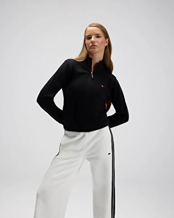 Ellesse EF557-BK Kadın Siyah Yarı Fermuarlı Sweat