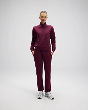 Ellesse EF557-BRD Kadın Bordo Yarı Fermuarlı Sweat