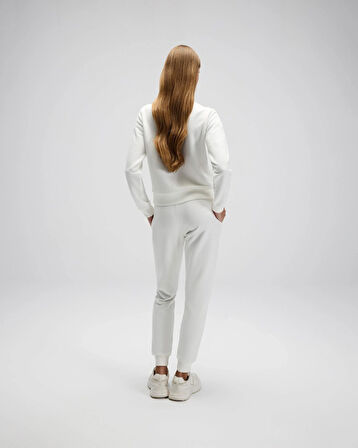 Ellesse EF557-OF Kadın Beyaz Yarı Fermuarlı Sweat