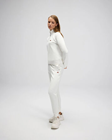Ellesse EF557-OF Kadın Beyaz Yarı Fermuarlı Sweat