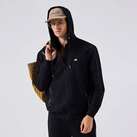 Ellesse 6SM1004-BK Fermuarlı Kapüşonlu Erkek Sweatshirt - Siyah