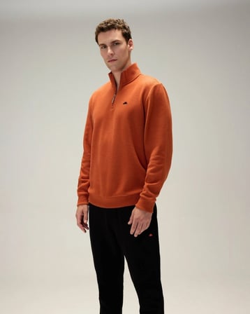 Ellesse 5WM1603-BR Erkek Yarım Fermuarlı Sweat Kiremit