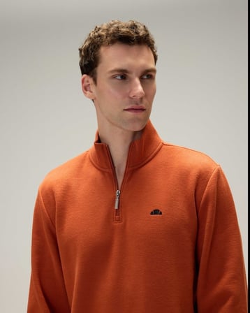 Ellesse 5WM1603-BR Erkek Yarım Fermuarlı Sweat Kiremit
