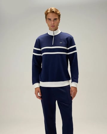 Ellesse 5WM1619-NV Erkek Yarım Fermuarlı Sweat Lacivert