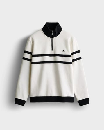 Ellesse 5WM1619-OF Erkek Yarım Fermuarlı Sweat Kırık Beyaz