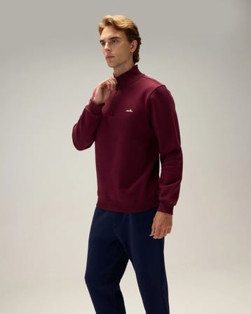 Ellesse 6WM1010-BRD Erkek Fermuarlı Sweat Bordo