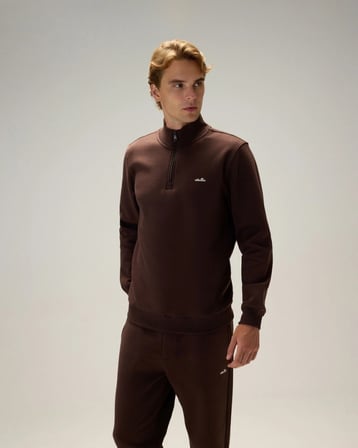 Ellesse 6WM1010-BRW Erkek Fermuarlı Sweat Kahverengi