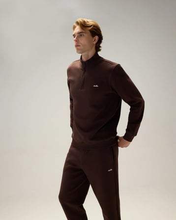 Ellesse 6WM1010-BRW Erkek Fermuarlı Sweat Kahverengi