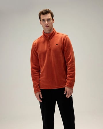 Ellesse 6WM1023-BR Erkek Yarım Fermuarlı Polar Kiremit