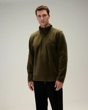 Ellesse 6WM1023-KH Erkek Yarım Fermuarlı Polar Haki
