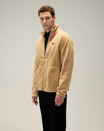 Ellesse 6WM1024-BG Erkek Fermuarlı Polar Ceket Bej