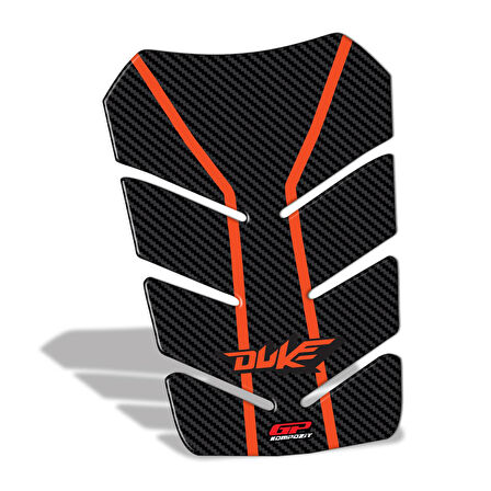 GP Kompozit KTM Duke 250 2011-2023 Uyumlu Tank Pad Turuncu-Karbon