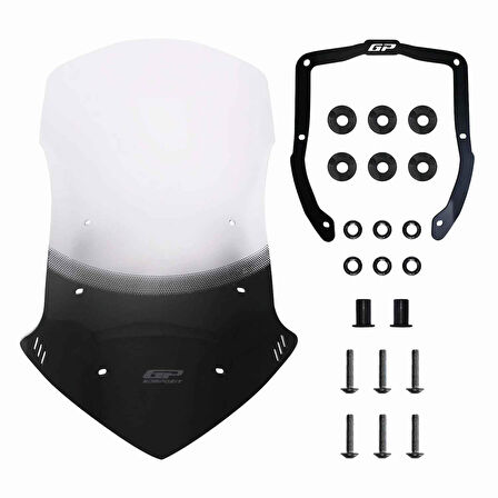 GP Kompozit Honda NC 750 X 2021-2024 Uyumlu Baskılı Tur Camı Şeffaf - 59 cm