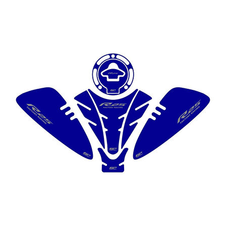 GP Kompozit Yamaha R25 2019-2024 Uyumlu Tank Pad Seti Mavi