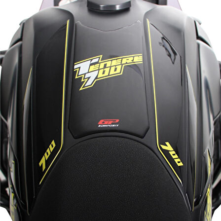 GP Kompozit Yamaha Tenere 700 2019-2023 Uyumlu Tank Pad Seti Kırmızı