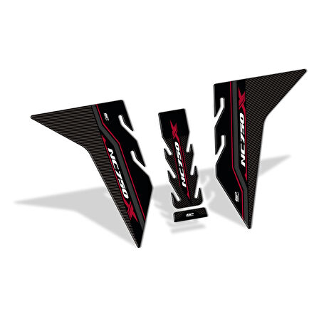 GP Kompozit Honda NC 750 X 2021-2024 Uyumlu Tank Pad Seti Bordo