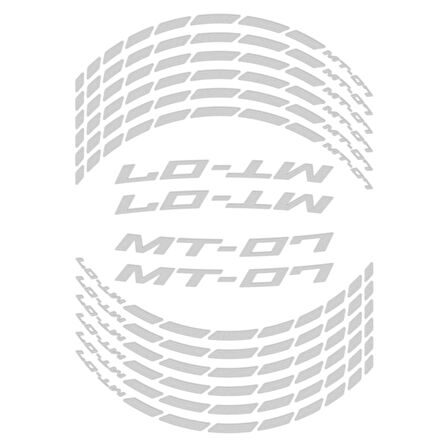 GP Kompozit Yamaha MT-07 2014-2023 Uyumlu Jant Şeridi Reflektif Gri