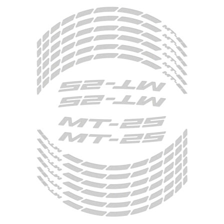 GP Kompozit Yamaha MT-25 2015-2024 Uyumlu Jant Şeridi Reflektif Gri