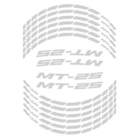 GP Kompozit Yamaha MT-25 2015-2024 Uyumlu Jant Şeridi Reflektif Gri