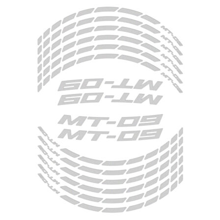 GP Kompozit Yamaha MT-09 2013-2023 Uyumlu Jant Şeridi Reflektif Gri